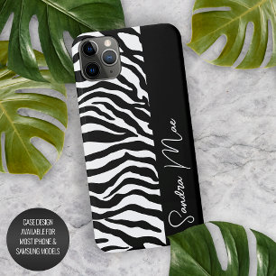 Weißes schwarzes Zebra-Skin-Streifen Druckmuster iPhone 11Pro Max Hülle