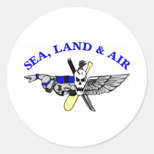 Weißes Seeland-Luft Runder Aufkleber
