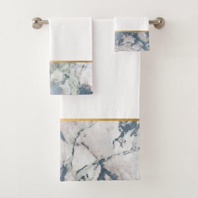 WEISSES, SEHR SCHÖNES BADEZIMMER TOWEL SET (Insitu)