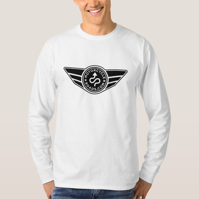 Weißes Shirt der langen Hülse mit schwarzem MCR (Vorderseite)