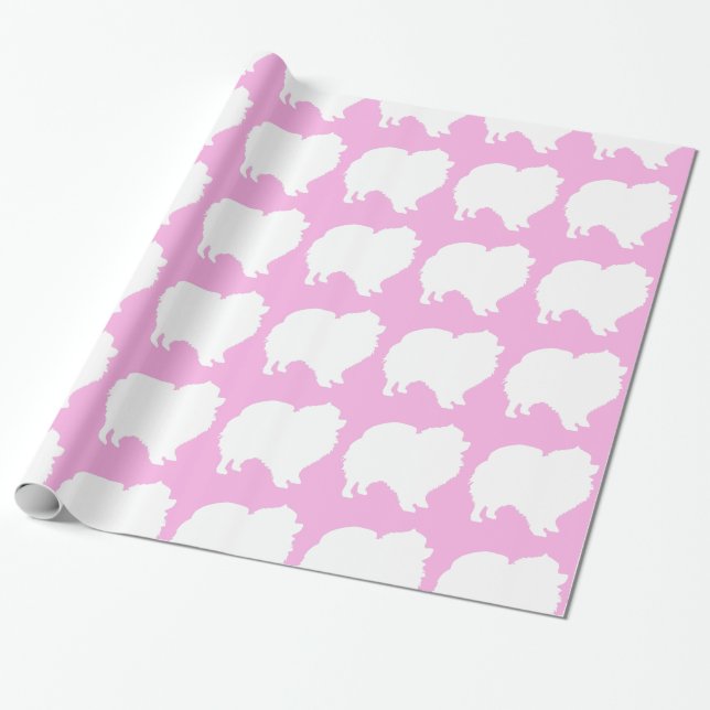 Weißes Silhouetterosa des Spitzverpackungspapiers Geschenkpapier (Ungerollt)