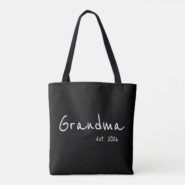 Weißes Skript Oma gegründet Tasche (Rückseite)