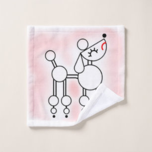 Weißes Spielzeug Poodle Wash Handtuch Flannel Waschlappen