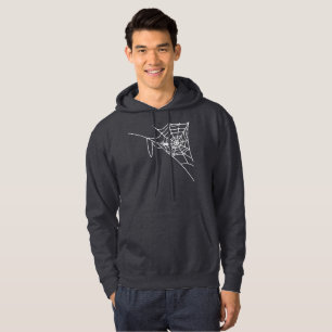Weißes Spinnennetz und Spinne, Halloween Hoodie