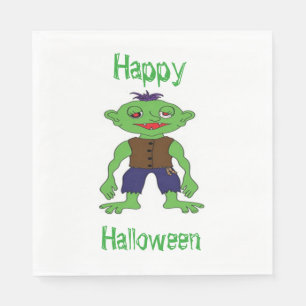Weißes Standardgericht Neapel/grünes Monster Serviette