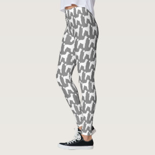 Weißes Standardpudel-Silhouette-Muster Leggings