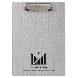 Weißes Stoffmuster Textur Elegante Monogram Logo C Klemmbrett