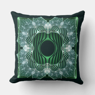 Weißes symmetrisches Fraktaldesign Kissen