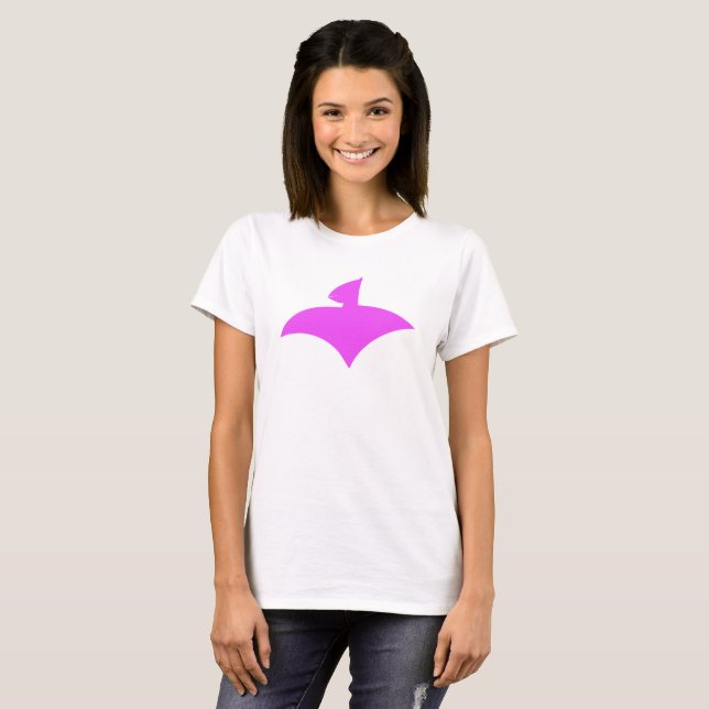 Weißes T-Shirt für Frauen (AirFly Logo Pink) (Vorne ganz)