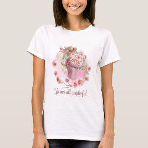 Weißes T-Shirt für halbe Ärmel mit schöner Puppe