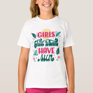 Weißes T-Shirt mit farbenfrohem Text
