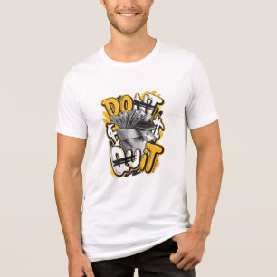 Weißes T-Shirt mit halben Ärmeln Tri-Blend Shirt