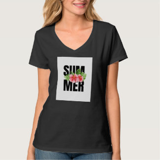 Weißes T-Shirt mit halben Ärmeln und Sommer-Tag