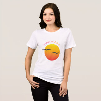 weißes T-Shirt mit halben Ärmeln und Sonnendesign Tri-Blend Shirt