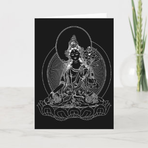 Weißes Tara Bodhisattva Meditations-Shirt Karte