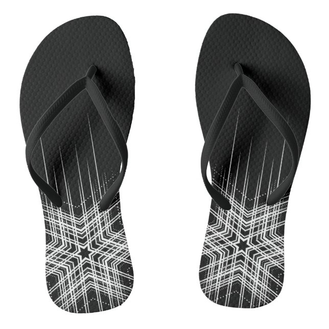 Weißes Tätowierungsdesign im Dunkeln Flip Flops (Fußbett)