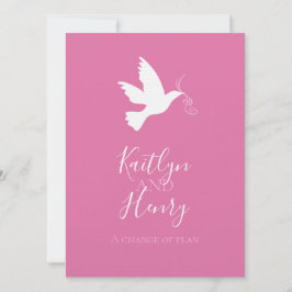 Weißes Taubenrosa Bänder verändern Hochzeitspläne Einladung