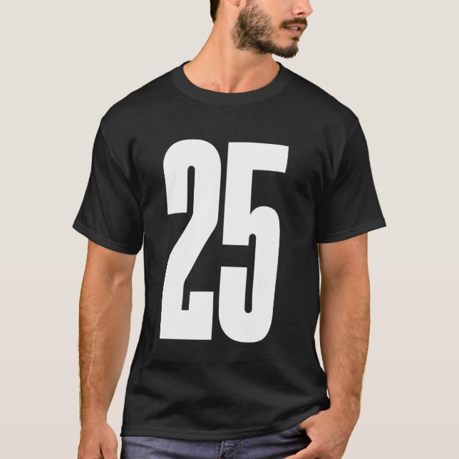 Weißes Team Nr. 25 T-Shirt (Vorderseite)