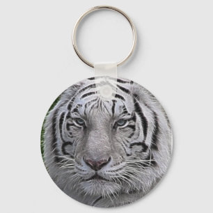 Weißes Tiger-Gesicht Schlüsselanhänger