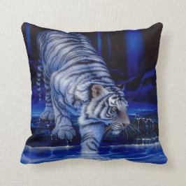 Weißes Tiger-Kissen Kissen