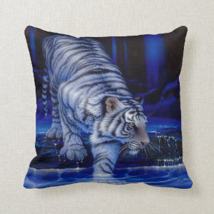 Weißes Tiger-Kissen Kissen