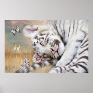 Weißes Tiger-Traum-Kunst-Plakat/Druck Poster