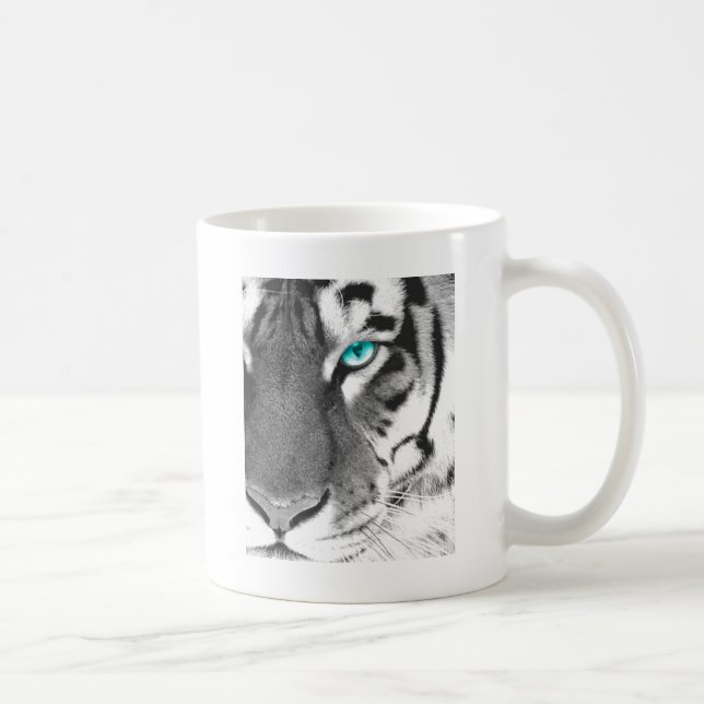 Weißes Tigeraquaauge Kaffeetasse (Rechts)