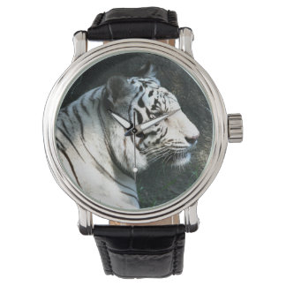 Weißes Tigergesicht Armbanduhr