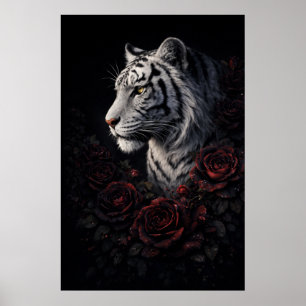 Weißes Tigerporträt – Stille Kraft und schweigende Poster