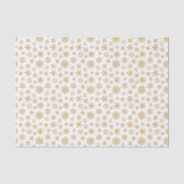 Weißes Tissue Paper über Goldene Schneeflocken Seidenpapier