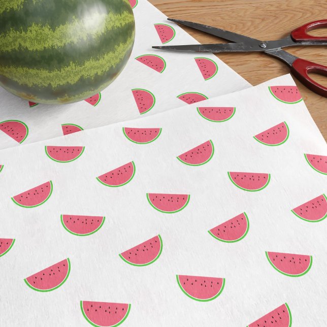 Weißes Tissue Paper über Wassermelone-Muster in Sl Seidenpapier (🍉A classic white and pink watermelon slices pattern tissue paper just waiting for you🍉)