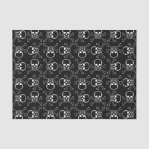 Weißes Totenkopf mit gekreuzter Knochengraphik Seidenpapier