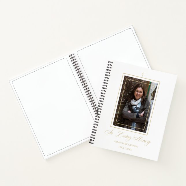 Weißes traditionelles und elegantes Goldenes Foto  Notizbuch (Innenseite)