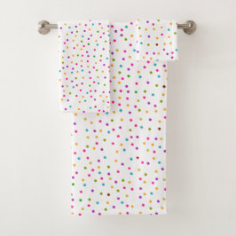 weißes Tuch-Set des modernen bunten Confetti Badhandtuch Set