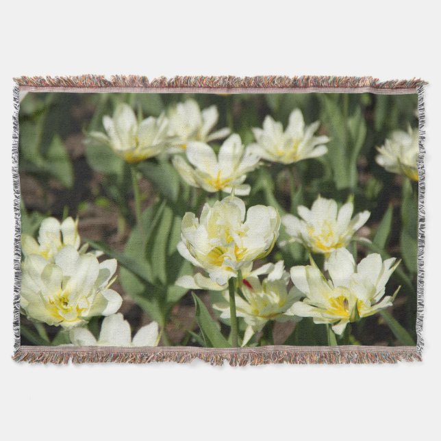 Weißes Tulpen-Foto Decke (Vorderseite)