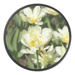 Weißes Tulpen-Foto Eishockey Puck