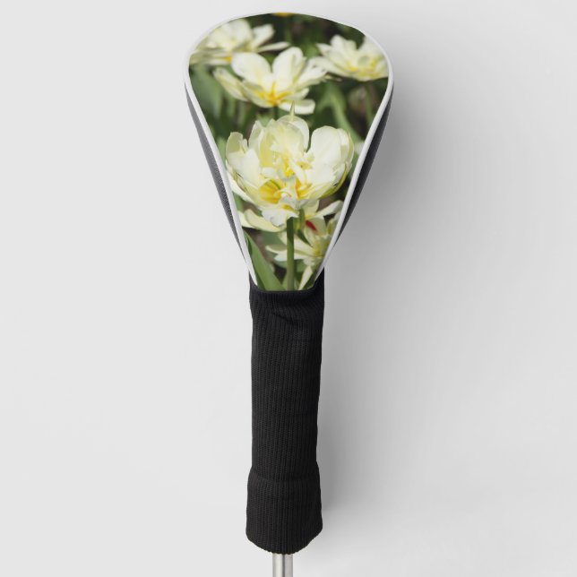 Weißes Tulpen-Foto Golf Headcover (Vorderseite)