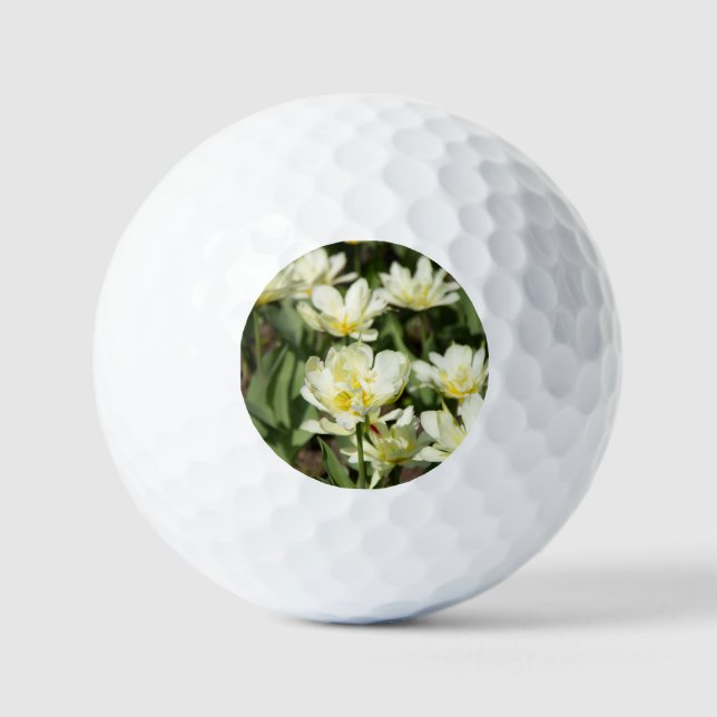 Weißes Tulpen-Foto Golfball (Vorderseite)