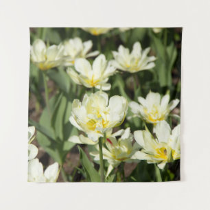 Weißes Tulpen-Foto Wandteppich