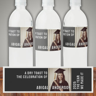 Weißes Typografie und Foto Beverage Label Set