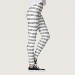 Weißes u. graues gestreiftes mit silbernen leggings