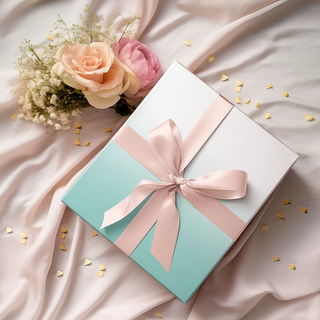 Weißes und Aquamarines Ombre Geschenkpapier (White and Teal Ombre Wrapping Paper)
