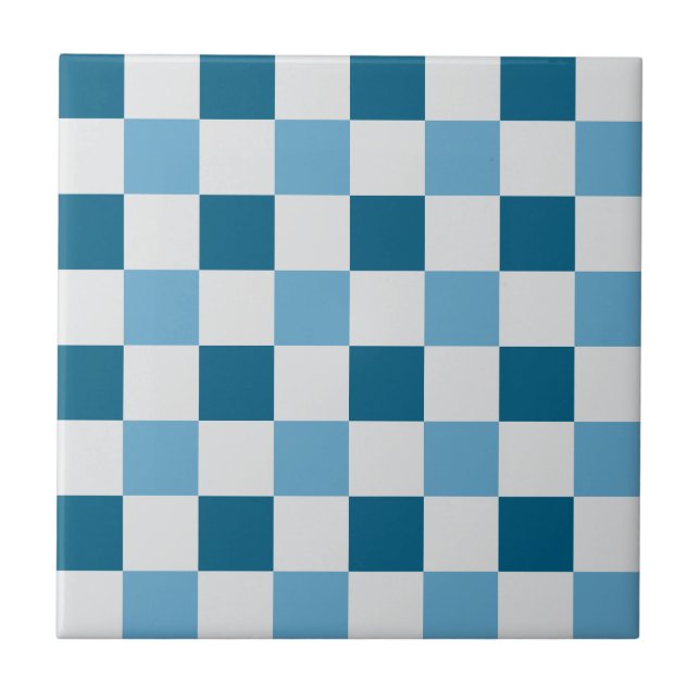 Weißes und blaues Karton Fliese (Vorderseite)