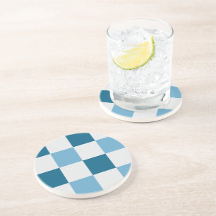 Weißes und blaues Karton Getränkeuntersetzer