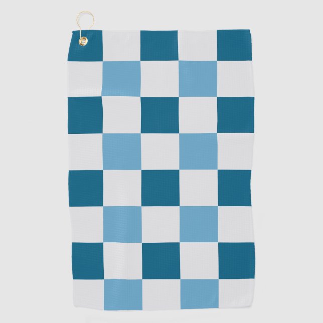 Weißes und blaues Karton Golfhandtuch (Vorderseite)