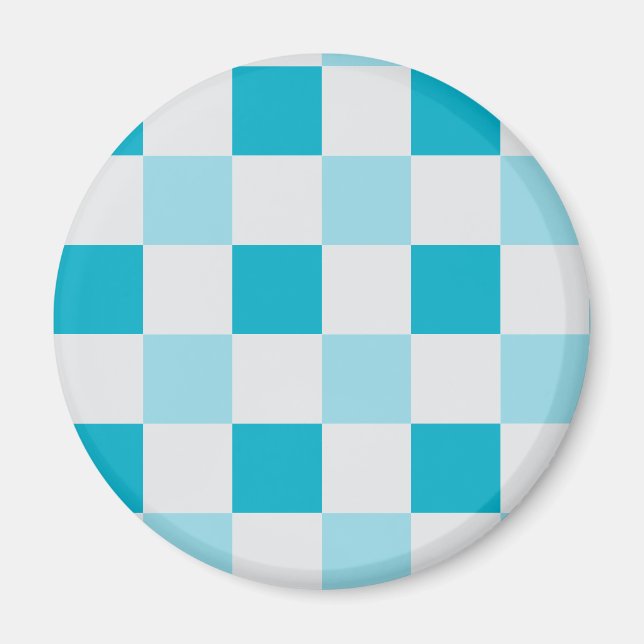 Weißes und blaues Karton Magnet (Vorne)