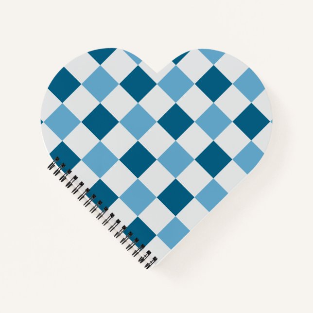 Weißes und blaues Karton Notizbuch (Vorderseite)