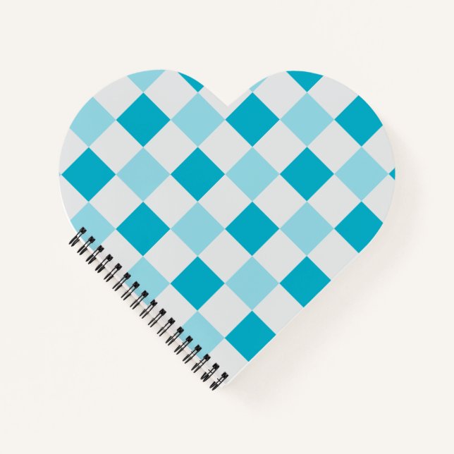 Weißes und blaues Karton Notizbuch (Vorderseite)