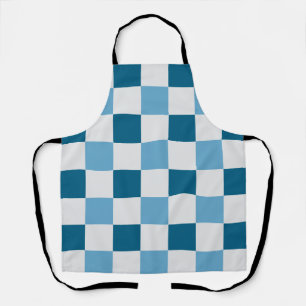 Weißes und blaues Karton Schürze