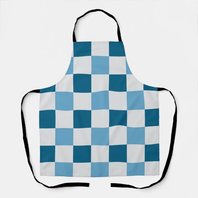 Weißes und blaues Karton Schürze (Vorderseite)